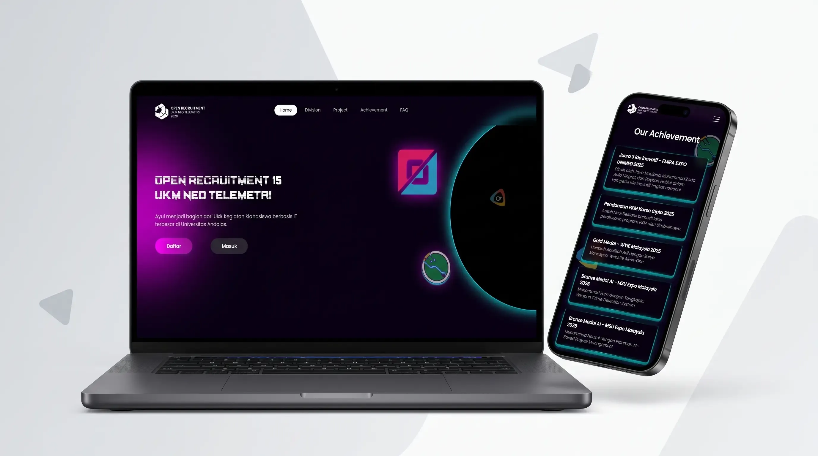 Tangkapan layar Website Open Recruitment Neo Telemetri