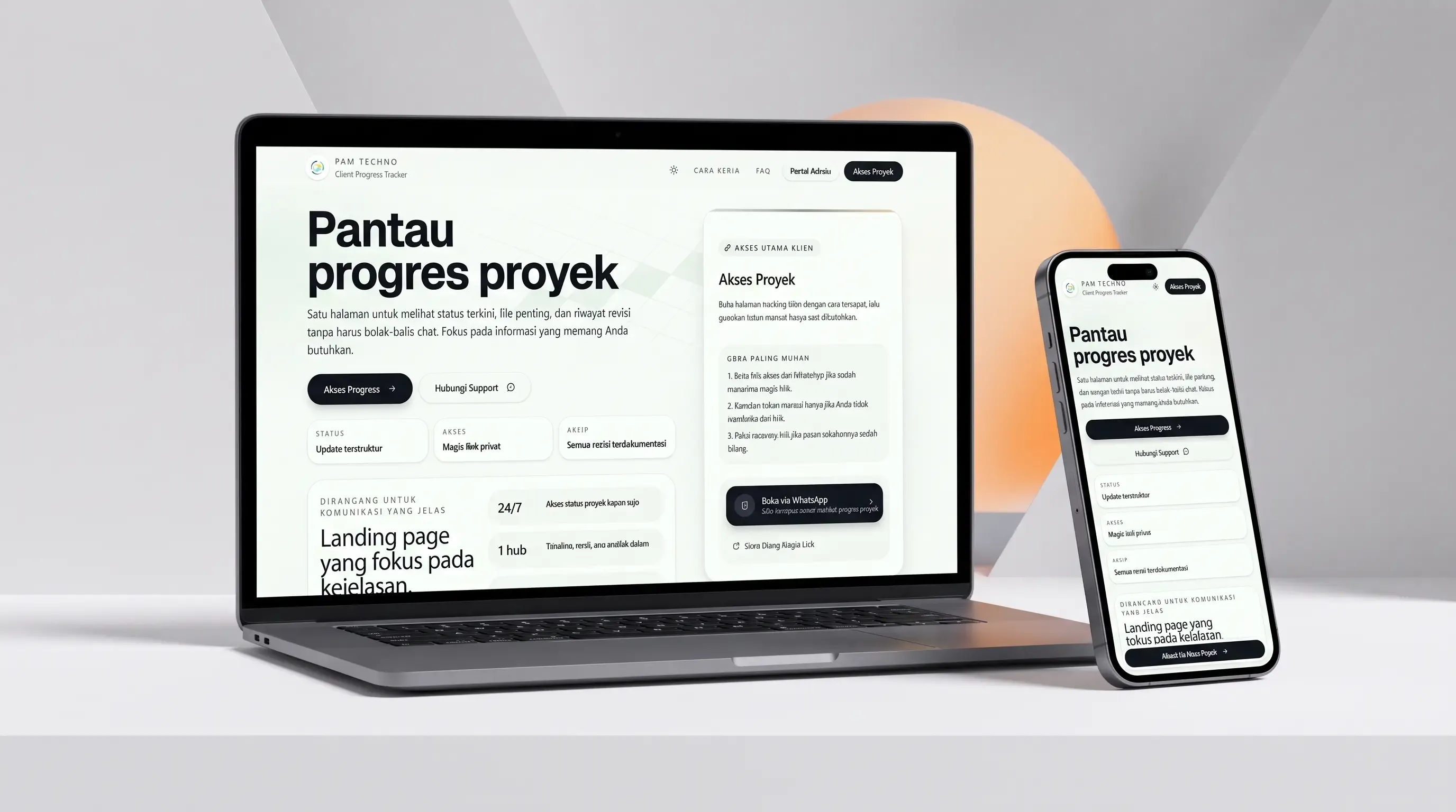 Tangkapan layar Pamtrack - Aplikasi Internal CV. Putra Anugrah Mandiri